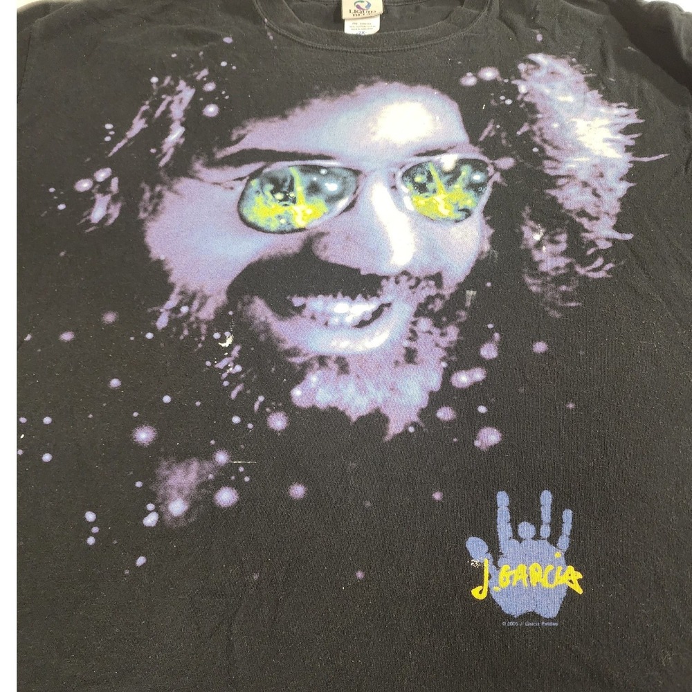 🌌VTG Jerry Garcia Liquid Blue 2XL Cosmic Grateful Dead Graphic Tee Y2K band Tee - Picture 5 of 10